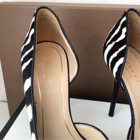 Gucci Zebra Print Calf Hair Pumps, Pointed Toe. | Size EU 35 / US 5. - Picture 5 of 6
